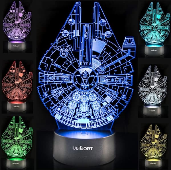 Star Wars Millennium Falcon 3D LED Lamp for Kids' Birthdays