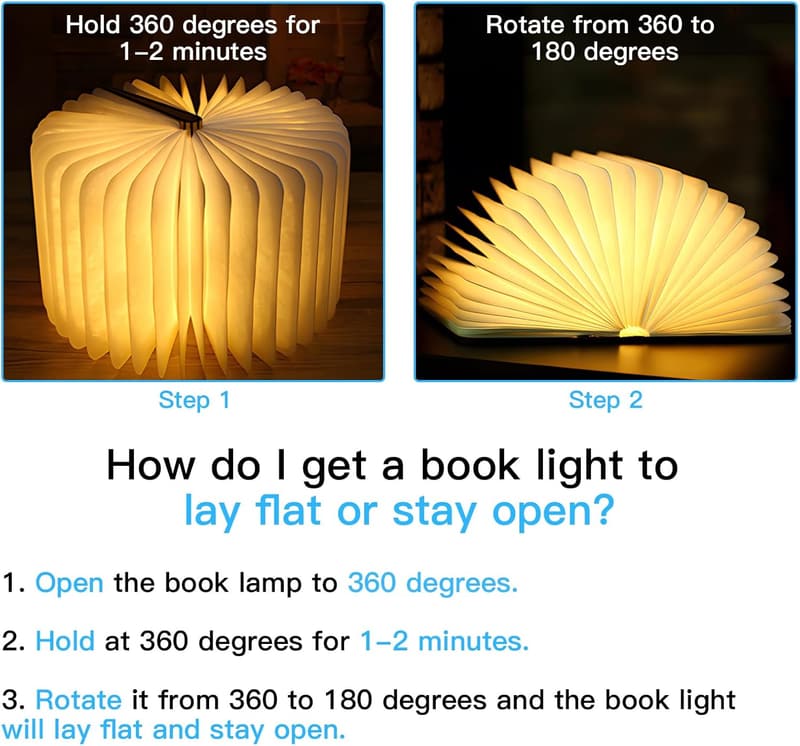 5-Color Folding Book Lamp for Desk & Room Decor Gift