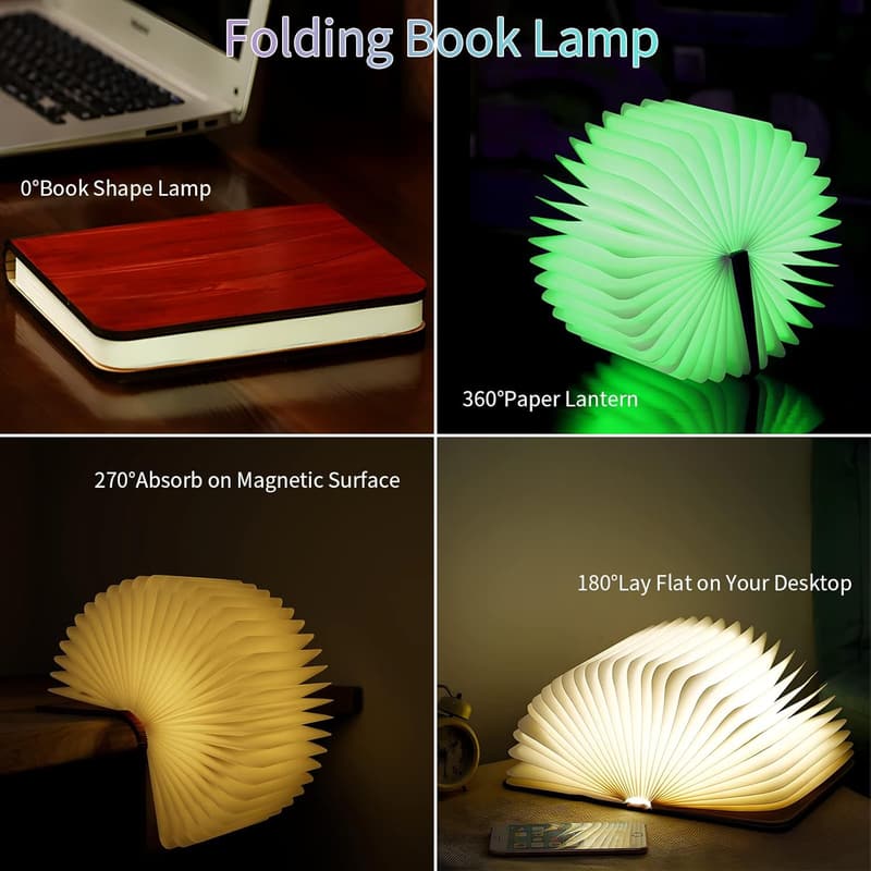 5-Color Folding Book Lamp for Desk & Room Decor Gift