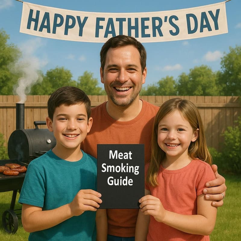 Father's Day Meat Smoking Temperature Guide Magnet with 46 Meats