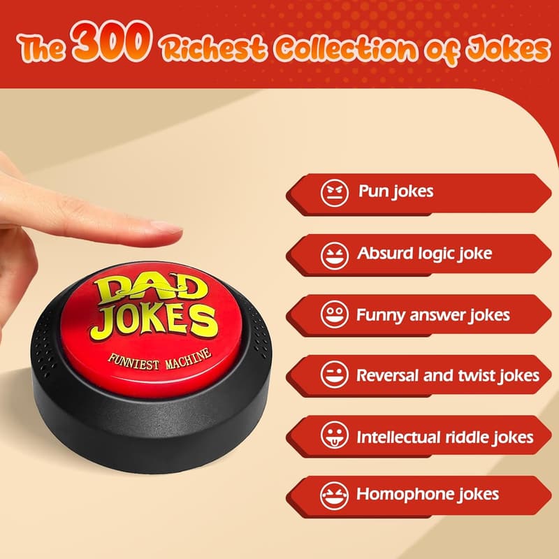Dad Jokes Generator Button with 300 Funny Jokes for Dad