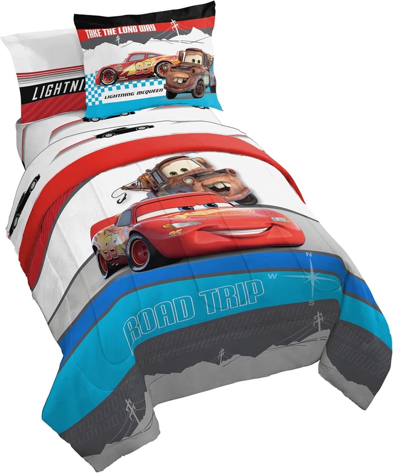 Disney Pixar Cars Twin Bed Set with Comforter & Sheet Set