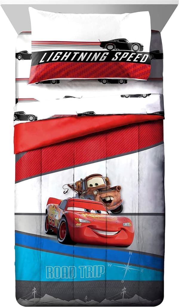 Disney Pixar Cars Twin Bed Set with Comforter & Sheet Set