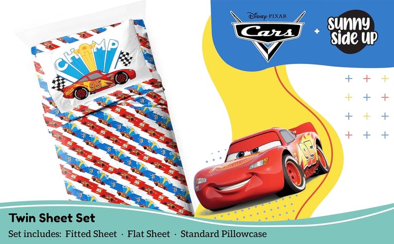 Cars Lightning McQueen Twin Sheet Set - 3-Piece Kids Bedding