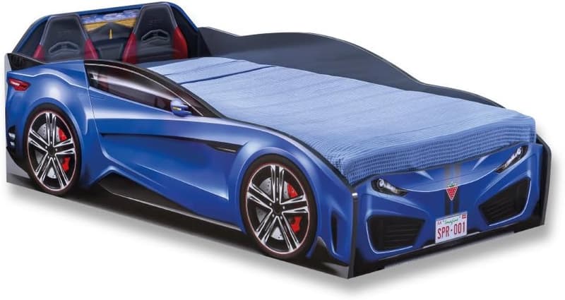 Blue Spyder Race Car Toddler Bed Frame
