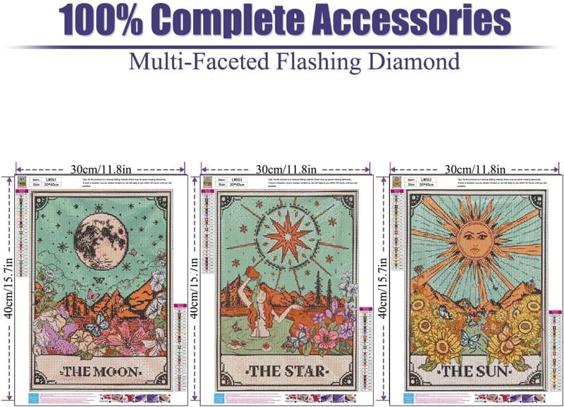DIY 5D Diamond Painting Kit - Sun and Moon Art Set for Adults