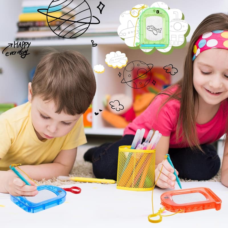 Mini Magnetic Drawing Boards Set for Kids - Dinosaur Design