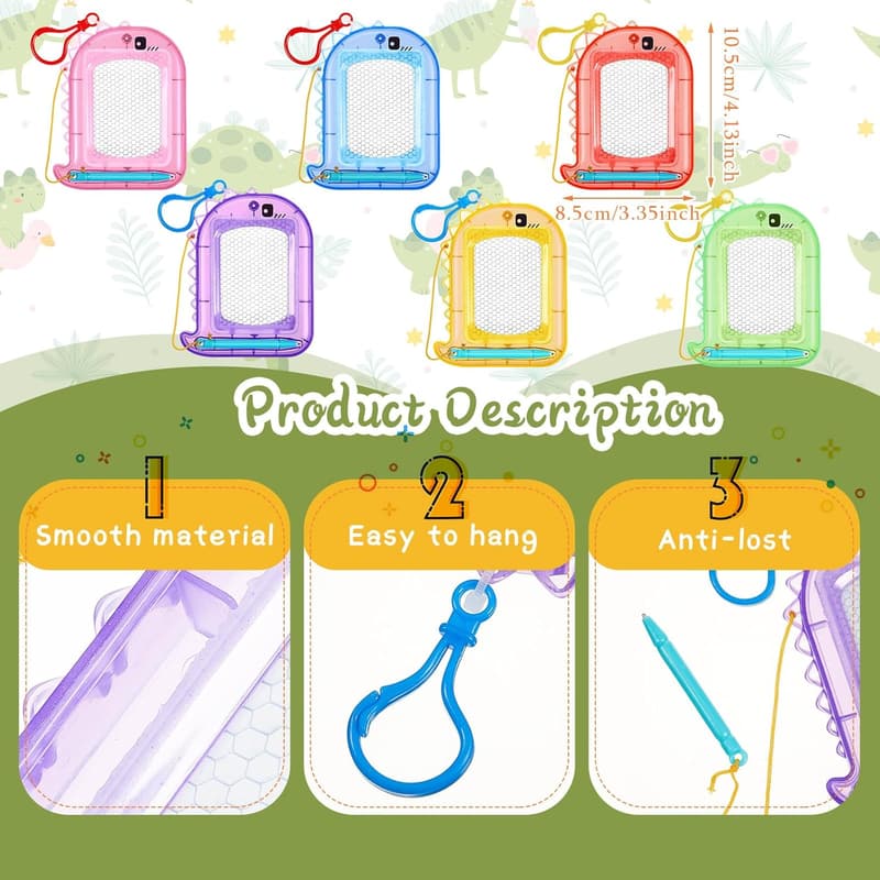 Mini Magnetic Drawing Boards Set for Kids - Dinosaur Design