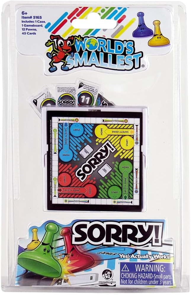 World's Smallest Sorry! Game for 1-2 Players