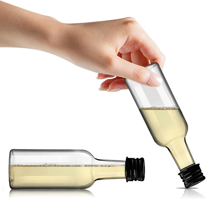50 Pack 2 oz Airtight Mini Liquor Bottles for Parties