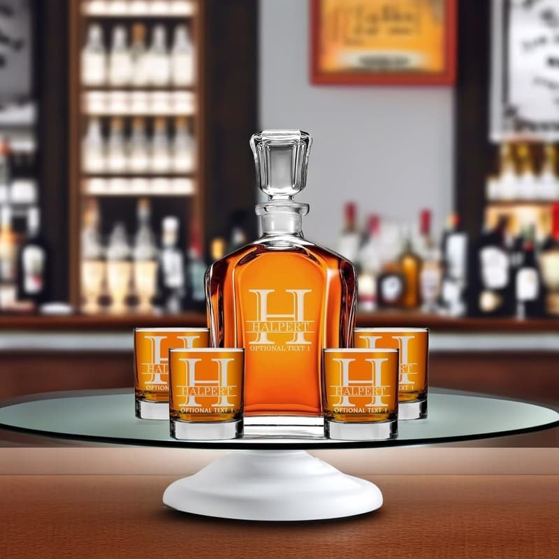 Personalized 23oz Whiskey Decanter - Custom Engraved Gift for Dad