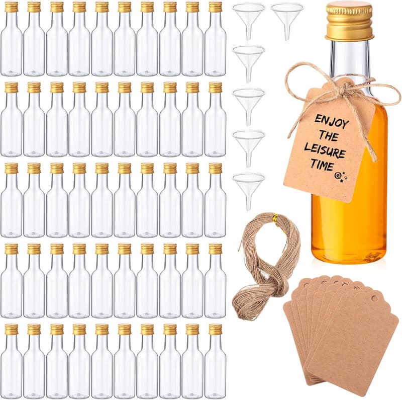 100 Pcs Mini Plastic Liquor Bottles Set for Parties