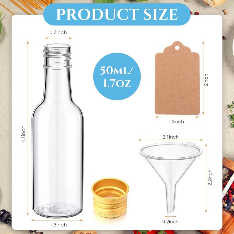 100 Pcs Mini Plastic Liquor Bottles Set for Parties