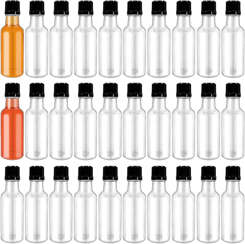 30-Pack Plastic Mini Liquor Bottles for Wedding Favors