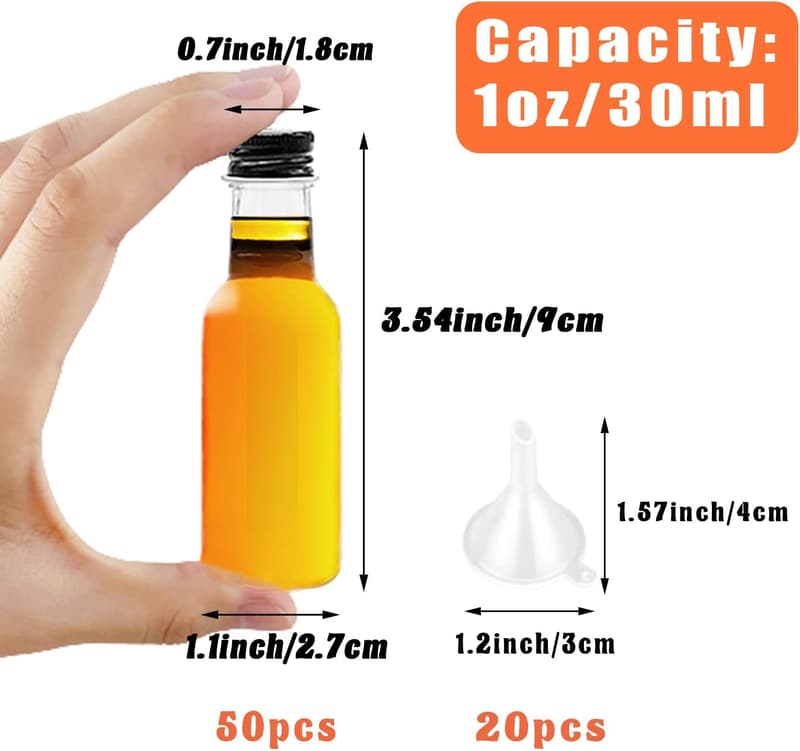 Miniature Spirit Bottles Set with Funnels for Parties