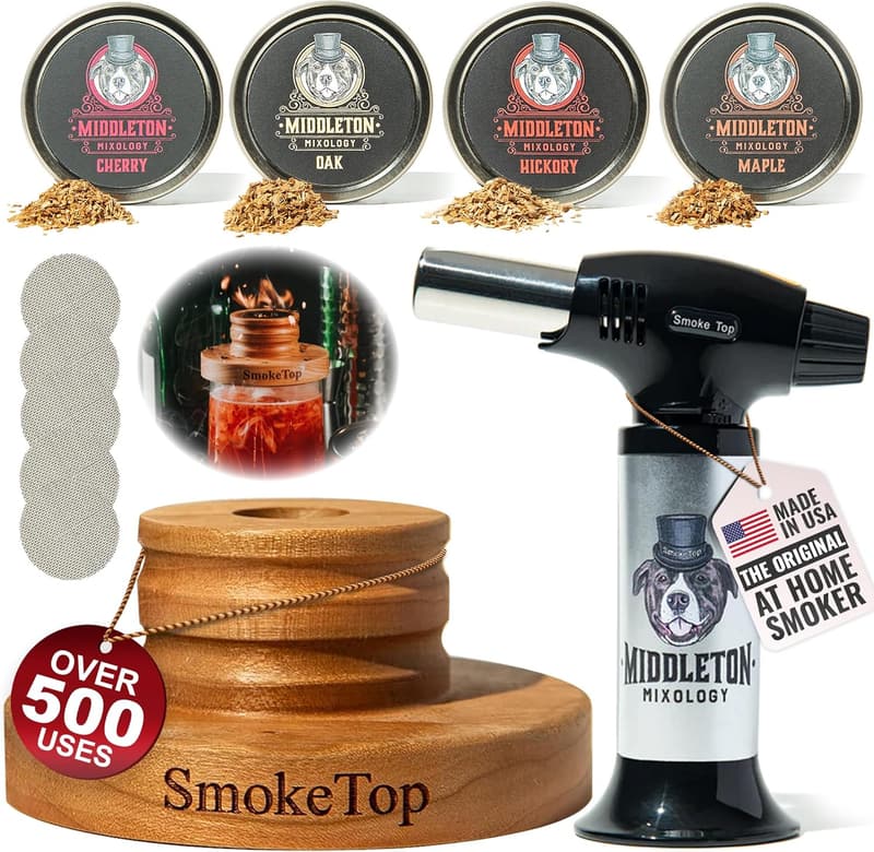 Cocktail Smoker Kit with Cherry, Hickory, Maple & Oak Chips