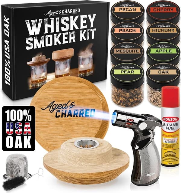 Cocktail Smoker Kit with 8 Wood Chip Flavors - Gift for Men