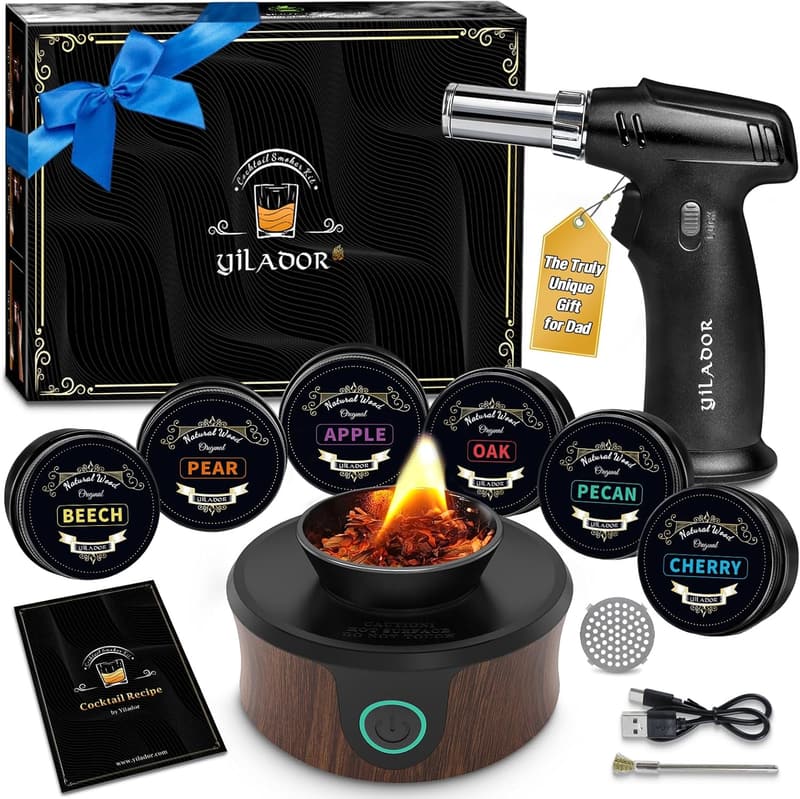 Father's Day Electric Whiskey Smoker Kit with 6 Wood Chips