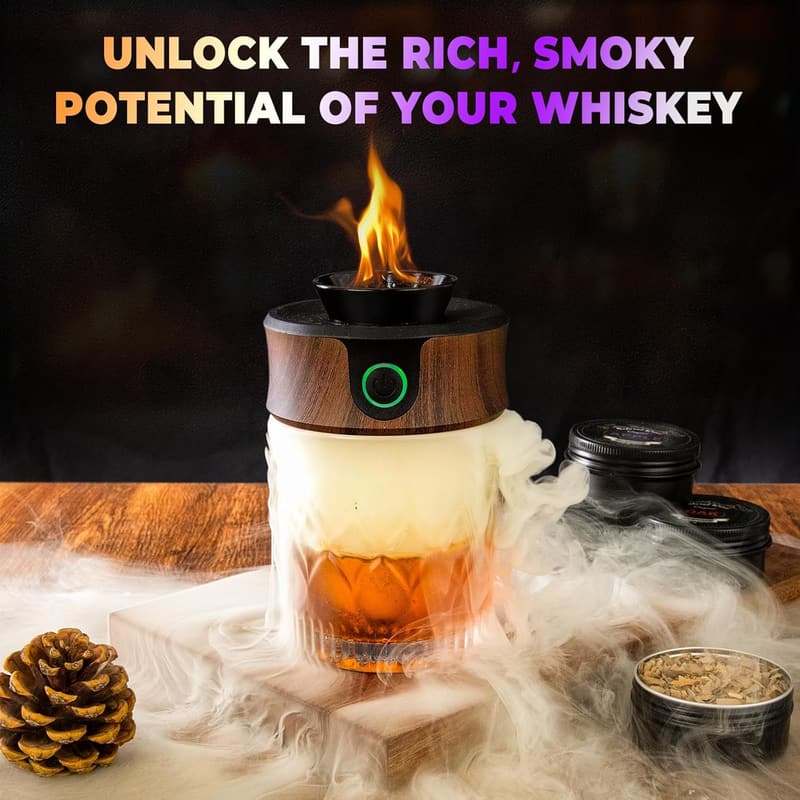Father's Day Electric Whiskey Smoker Kit with 6 Wood Chips