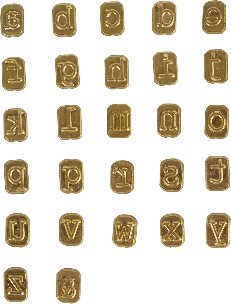 Mini Lowercase Alphabet Stamps for Branding and Personalization