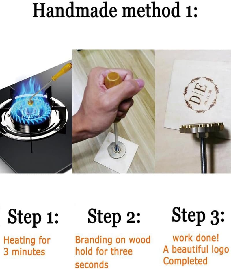 Personalized Wood Branding Iron for Weddings and Parties