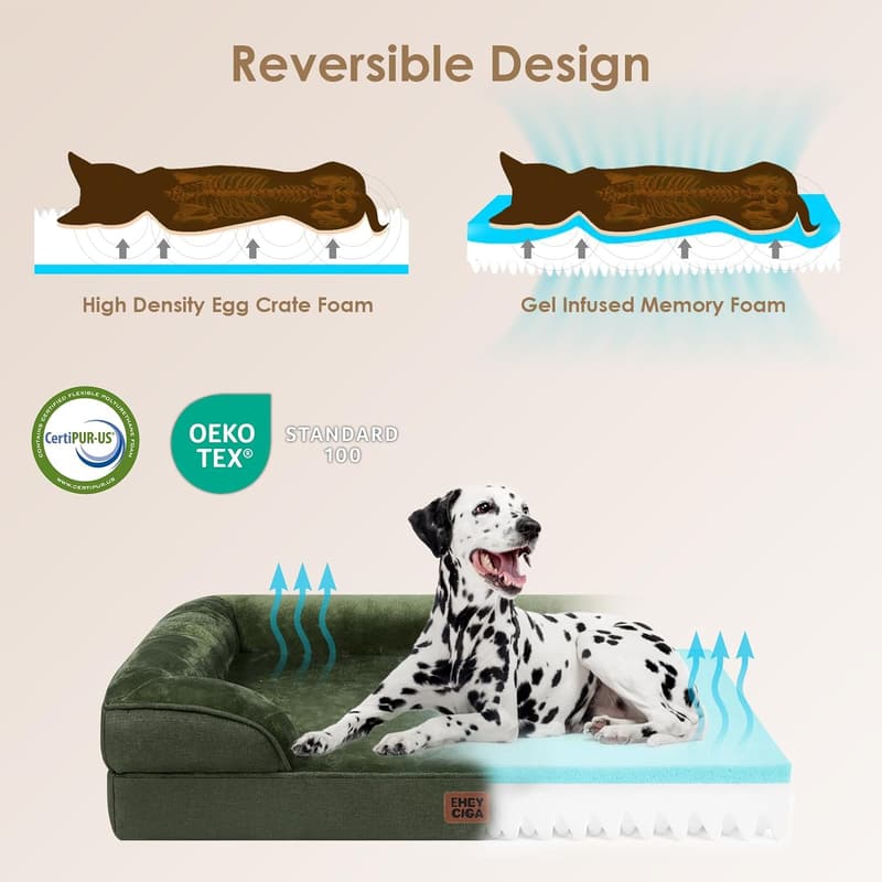 Extra Large Waterproof Memory Foam Dog Bed for Big Dogs