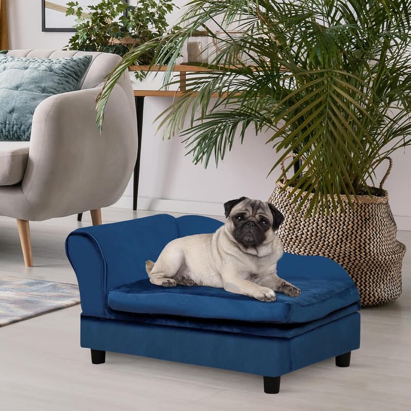 Luxury Dog Sofa Bed with Hidden Storage for Small Breeds