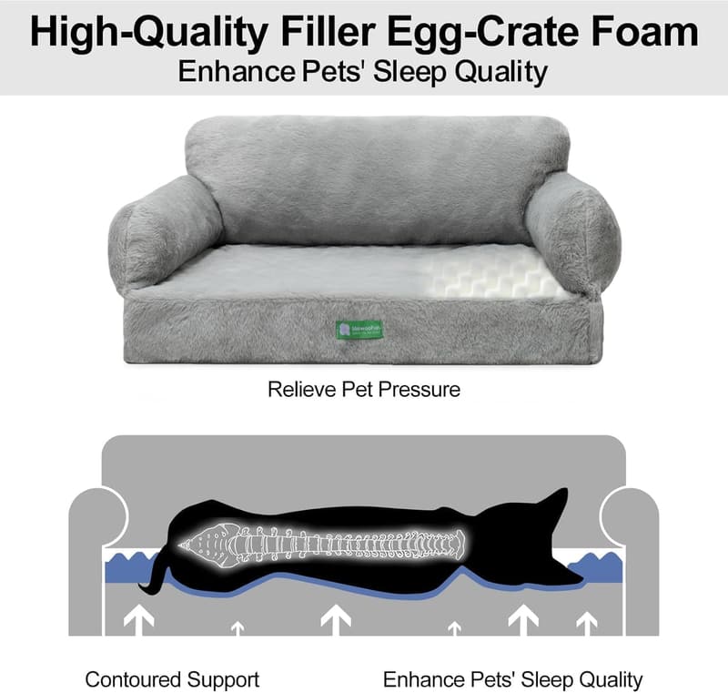Orthopedic Dog Bed Sofa for Small-Medium Pets with Washable Cover