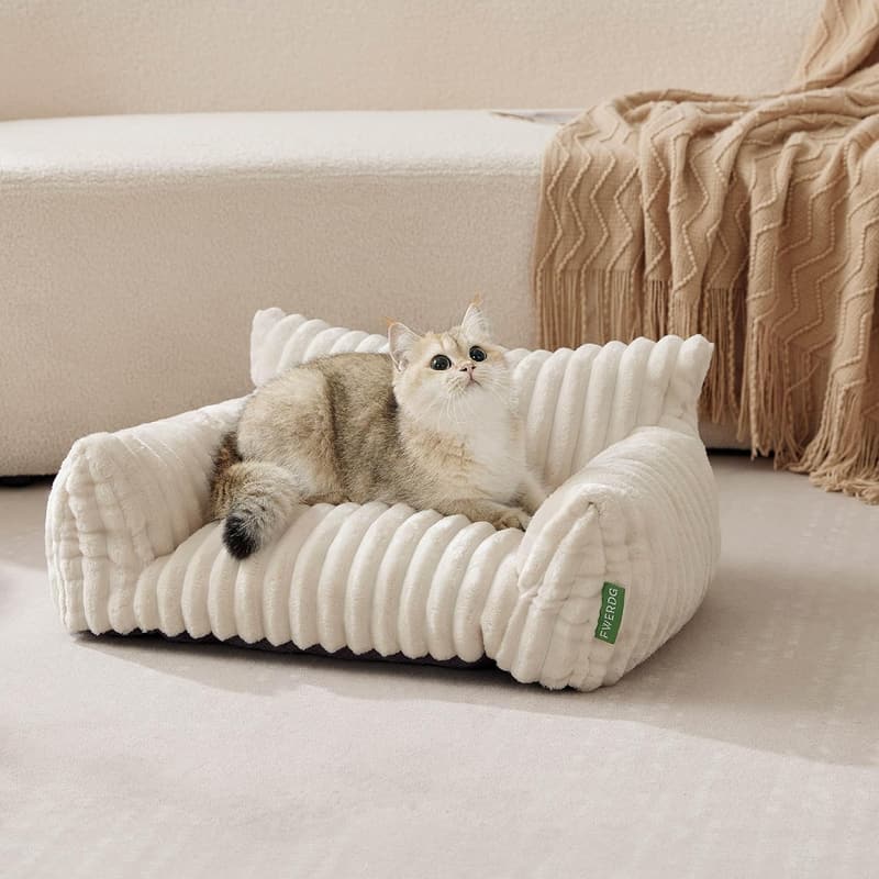 Supportive 24-Inch Couch Bed for Cats and Small Dogs