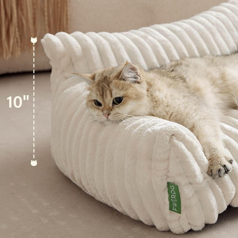 Supportive 24-Inch Couch Bed for Cats and Small Dogs