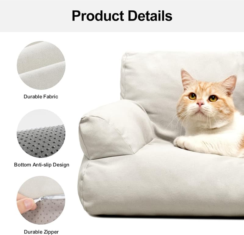 Medium Pet Sofa Bed with Washable Cover - Grey