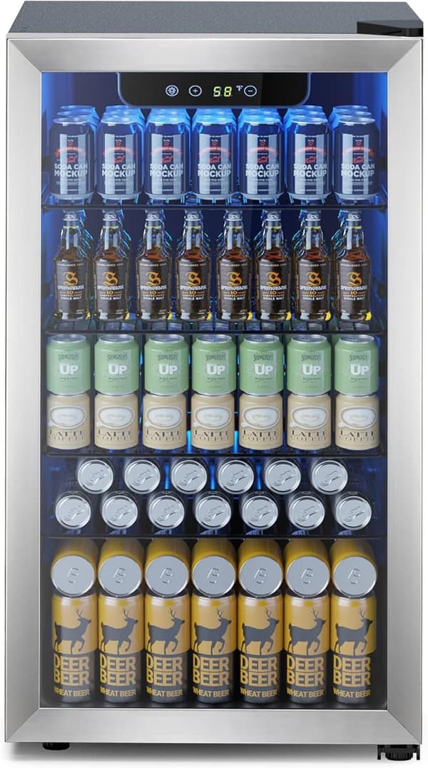 Beverage Refrigerator Cooler - 130 Can Capacity, Digital Temp Control