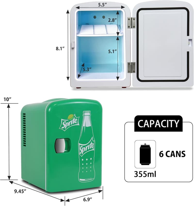 Portable Mini Fridge for Skincare & Beverages, 8-Can