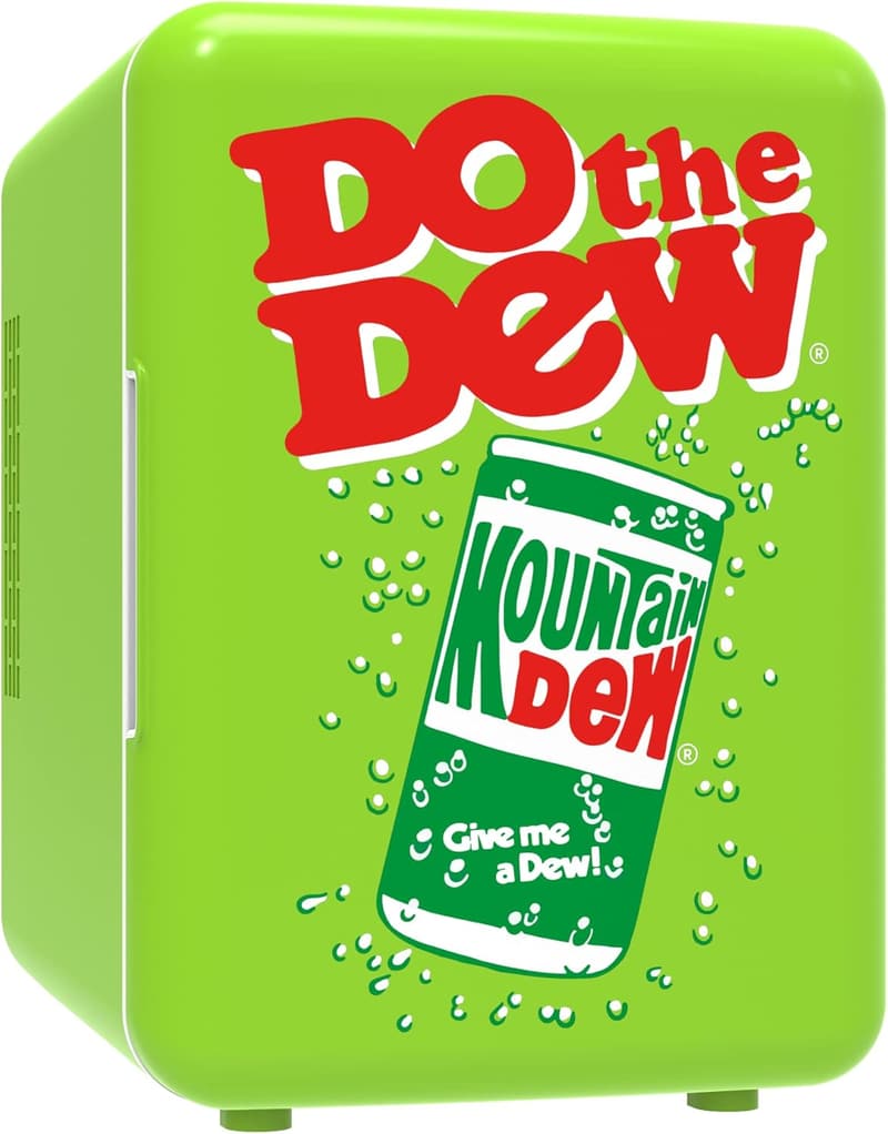 Portable Mini Fridge Cooler for 6 Cans - Eco-Friendly Mountain Dew