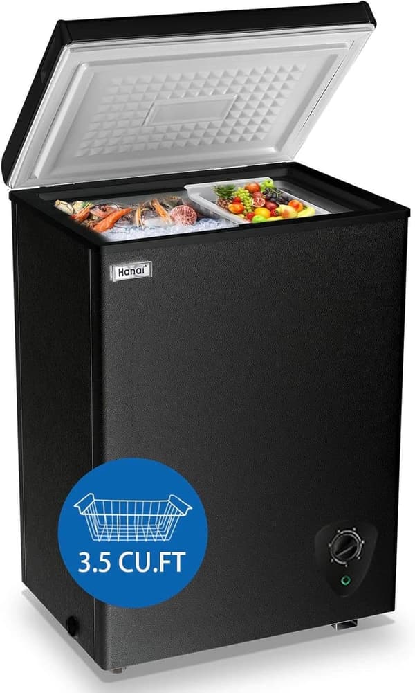 3.5 cu.ft Mini Chest Freezer with Adjustable Temperature