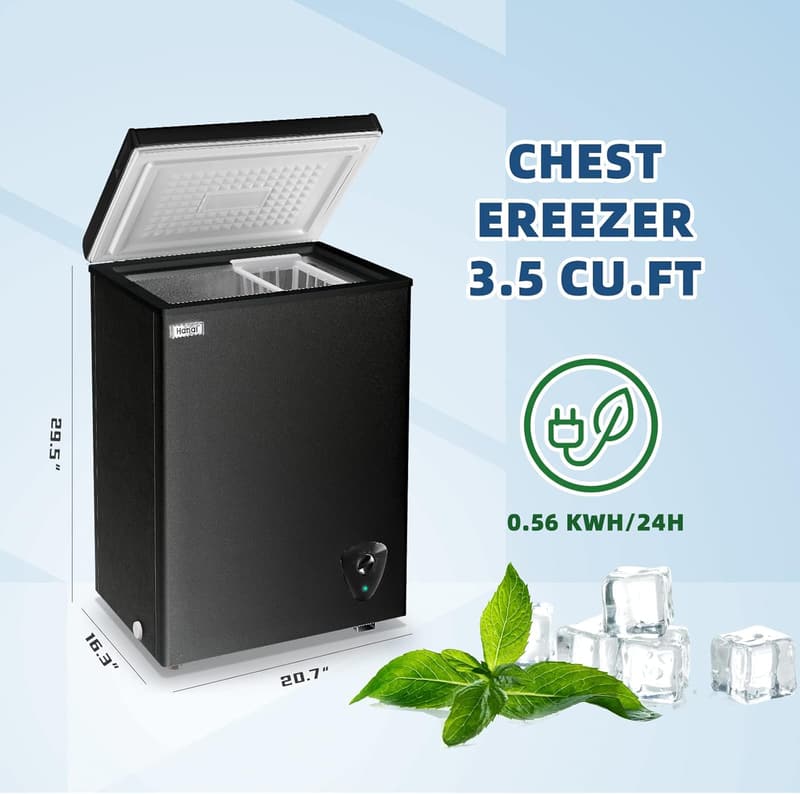 3.5 cu.ft Mini Chest Freezer with Adjustable Temperature