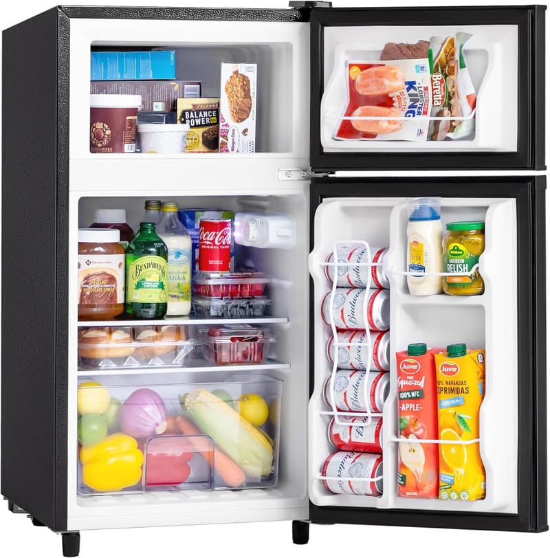 Compact 3.5 Cu.Ft Mini Fridge with Freezer - Adjustable Thermostat