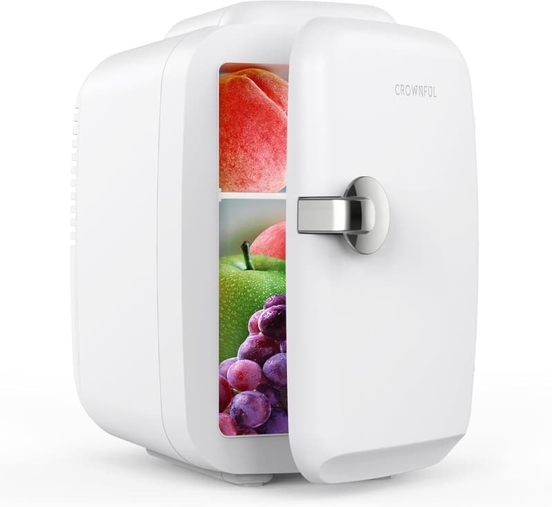 Portable 4L Mini Fridge for Skincare & Beverages - White