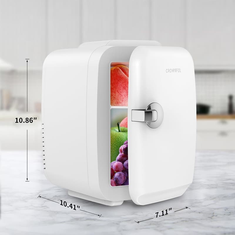 Portable 4L Mini Fridge for Skincare & Beverages - White