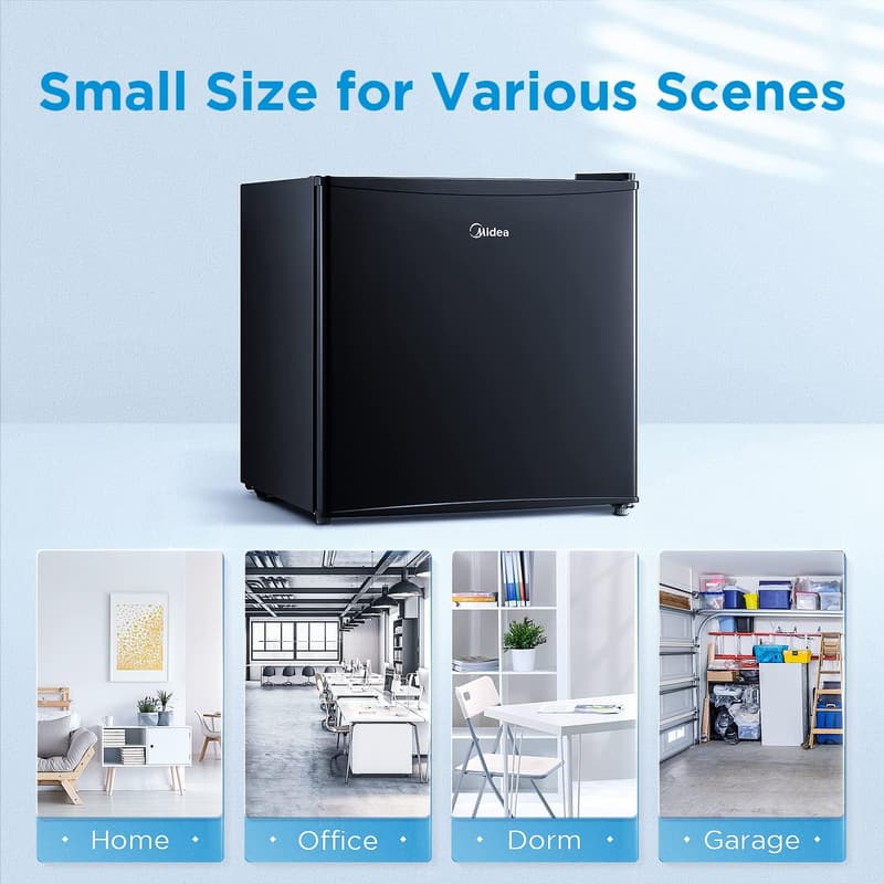 Midea 1.6 Cu. Ft. Compact Reversible Door Refrigerator - Black