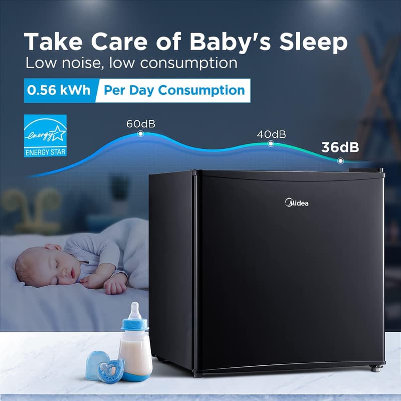 Midea 1.6 Cu. Ft. Compact Reversible Door Refrigerator - Black