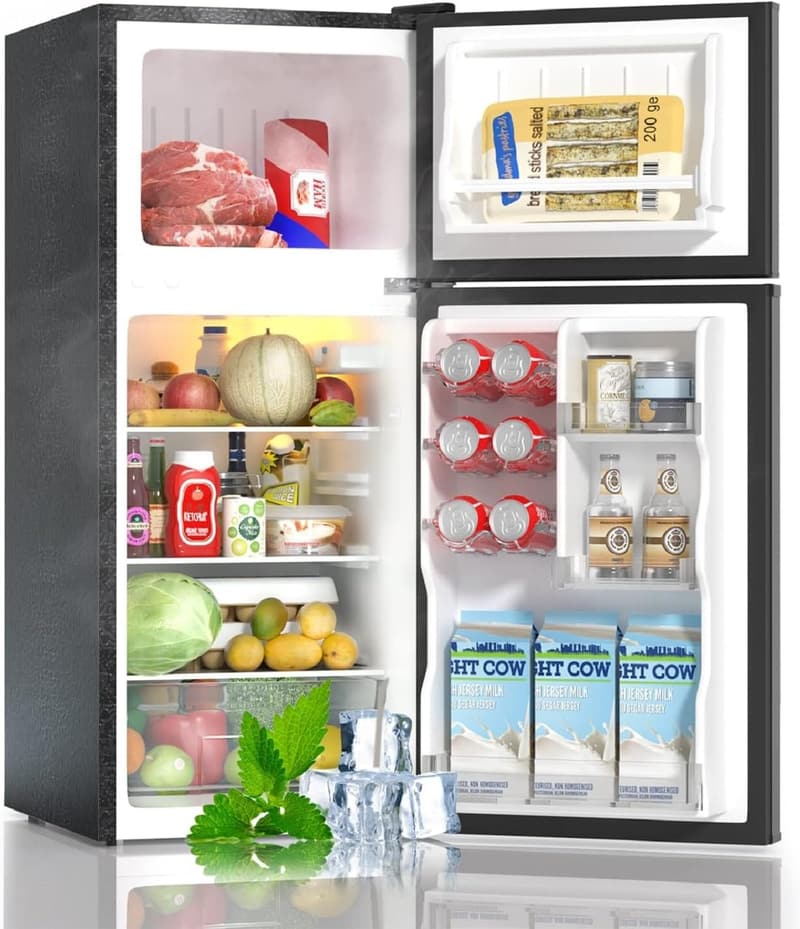 Compact 4.0 Cu.Ft. Black Refrigerator with Top Freezer