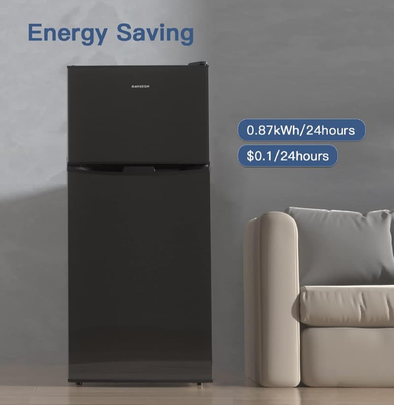 Compact 4.0 Cu.Ft. Black Refrigerator with Top Freezer