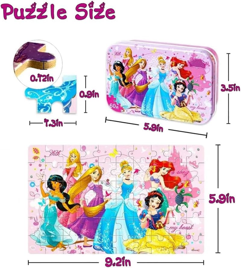 Princess Jigsaw Puzzle for Kids (60 Pieces, Ages 4-8)