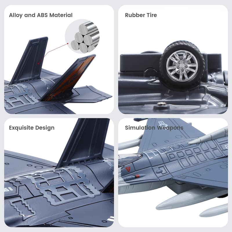Military Toy Airplane Model with Sound & Light - Birthday Gift for Kids