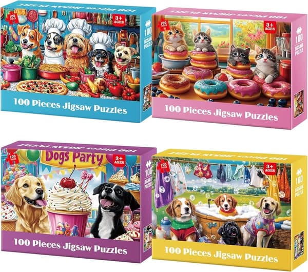 100-Piece Jigsaw Puzzles for Kids Ages 4-10 - Learning Fun