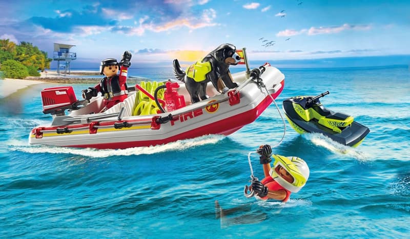 Playmobil Fireboat with Aqua Scooter Set