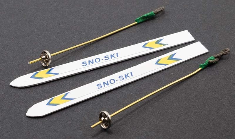 Classic Dollhouse Miniature Skis with Poles - Melody Jane