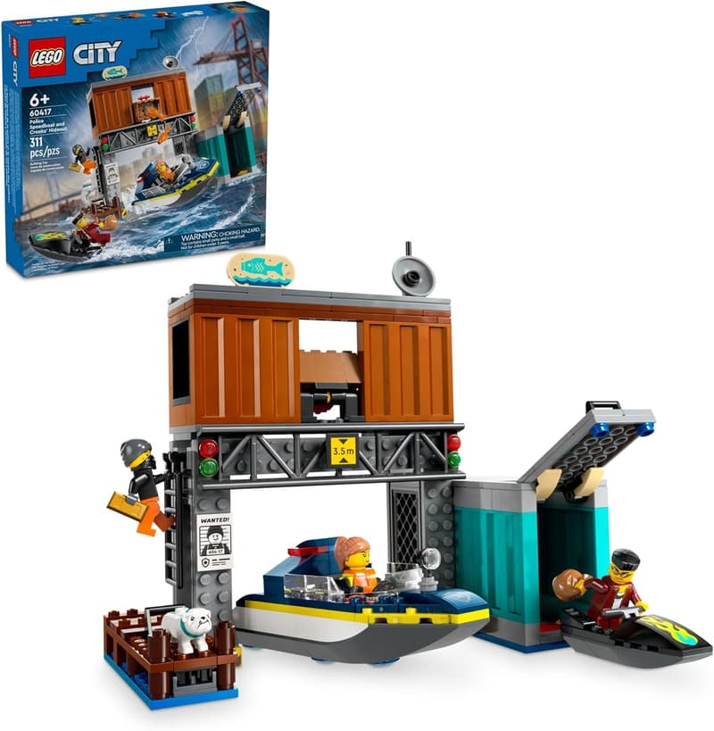 LEGO City Police Speedboat Playset with 3 Minifigures