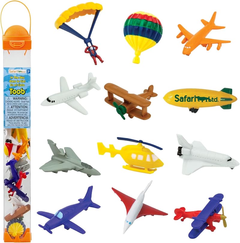 In The Sky TOOB - 12 Educational Airplane Figurines for Kids 3+